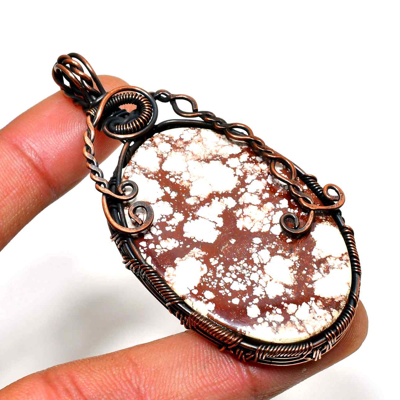 Earth’s Embrace – Mahogany Obsidian Copper Pendant
