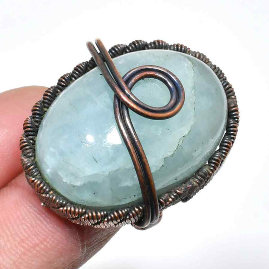 Serenity’s Embrace – Aquamarine Copper Ring