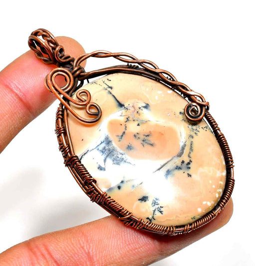 Gaia’s Embrace – Floral Jasper Copper Pendant