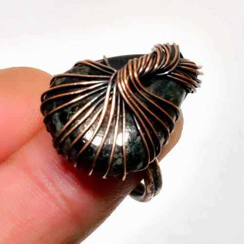 Grounded Grace – Oxidized Copper Stone Pendant