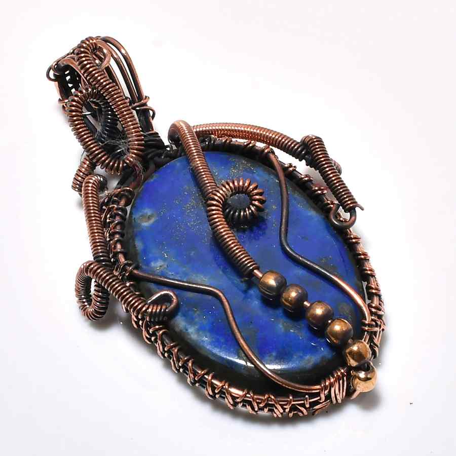 Azure Clarity – Lapis Lazuli Copper Pendant