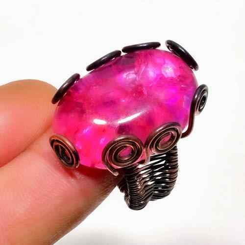 Hope’s Embrace – Pink Opal & Copper Ring