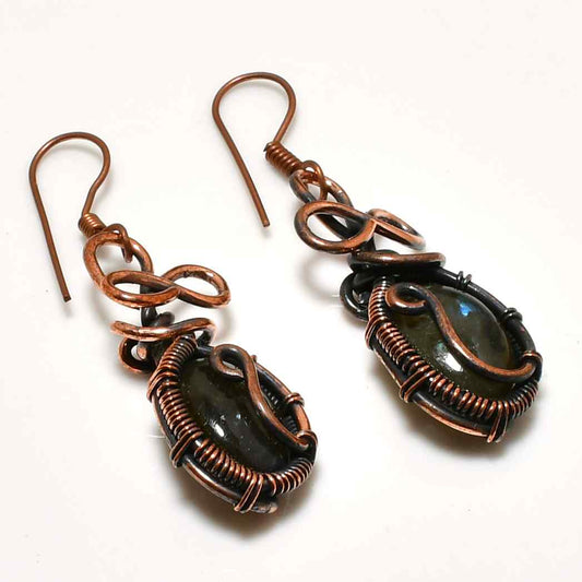 Gaia’s Whisper – Copper & Gemstone Earrings