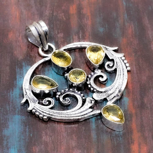 Sunlit Harmony – Citrine Sterling Silver Pendant