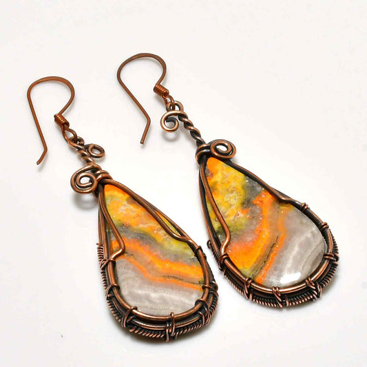 Mara’s Harmony – Agate Copper Teardrops