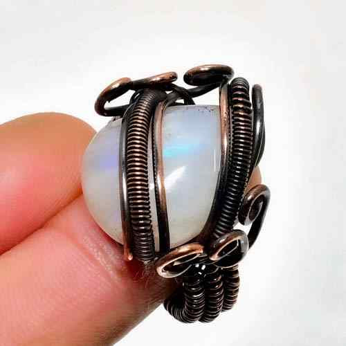 Cosmic Muse – Opal & Copper Wire Ring