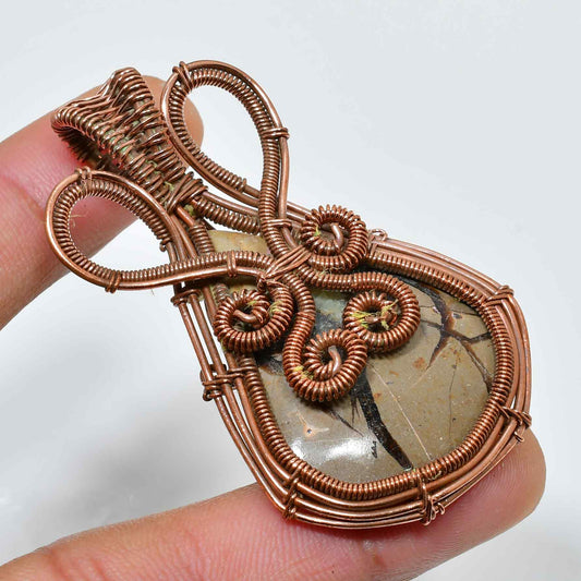 Gaia’s Muse – Copper Wrapped Jasper Pendant