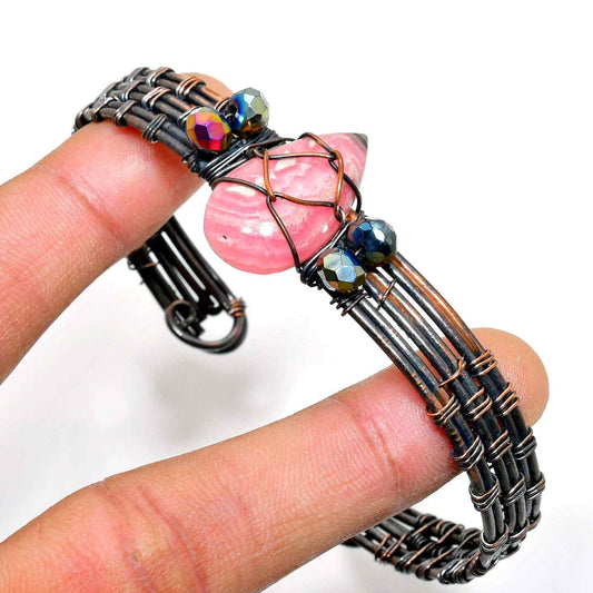 Passion’s Embrace – Rhodochrosite Copper Cuff