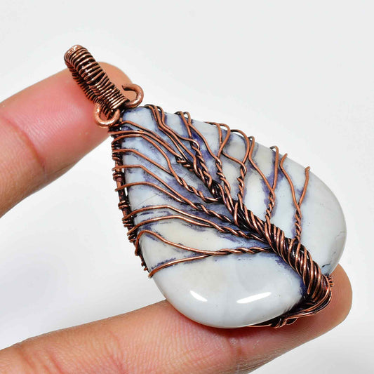 Luna’s Balance – Moonstone Copper Tree of Life Pendant