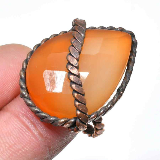 Sunset Glow – Carnelian Copper Pendant