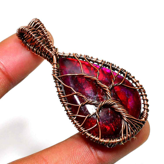 Ezra’s Veil – Ruby Copper Pendant