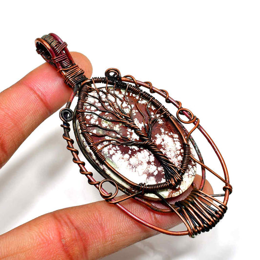 Gaia’s Roots – Jasper Copper Tree Pendant