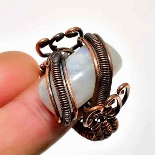 Moonlit Dance – Antique Copper Moonstone Ring