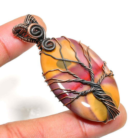 Gaia’s Embrace – Agate & Copper Tree of Life Pendant
