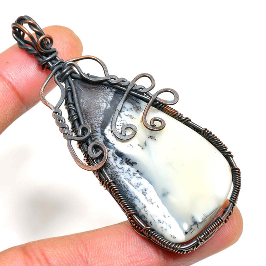 Grounded Grace – Oxidized Copper Agate Pendant