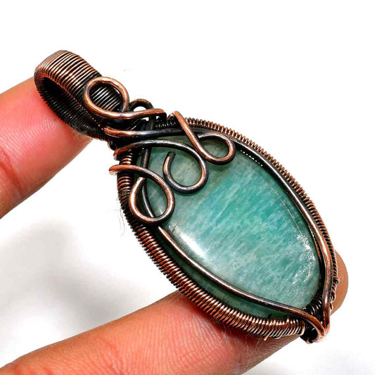 Tranquil Tide – Aquamarine Copper Pendant