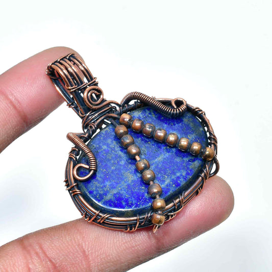 Selene’s Clarity – Lapis Lazuli Copper Pendant
