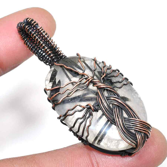 Earth’s Embrace – Black Tourmaline Copper Pendant