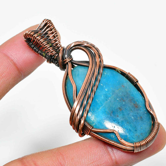 Ezra’s Veil – Aquamarine Copper Pendant