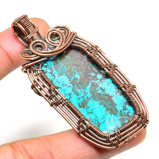 Celestial Harmony – Turquoise Copper Pendant