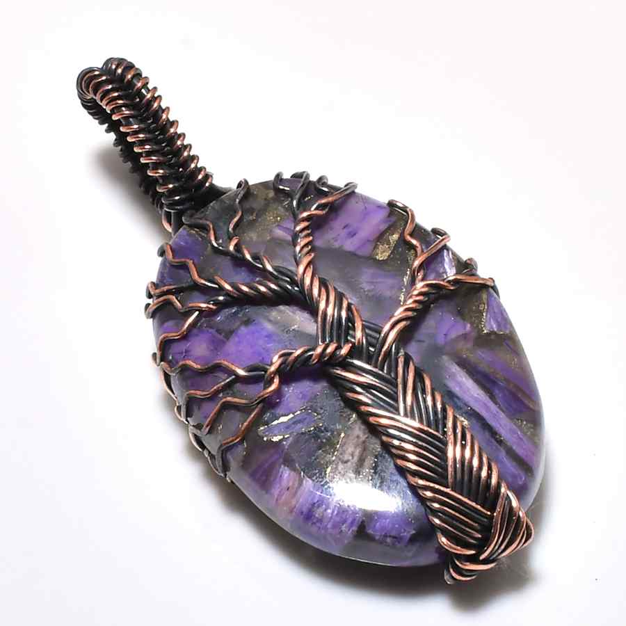Ezra’s Veil – Oxidized Copper Amethyst Pendant