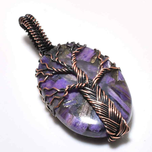 Ezra’s Veil – Oxidized Copper Amethyst Pendant