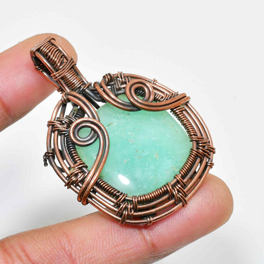 Ember’s Grace – Aventurine & Antique Copper Pendant