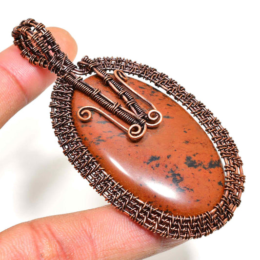 Earthen Embrace – Jasper Copper Pendant