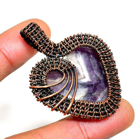 Harmony Heart – Amethyst Copper Pendant