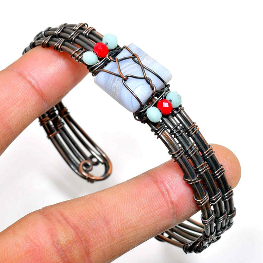 Gaia’s Embrace – Handwrapped Natural Stone Bracelet