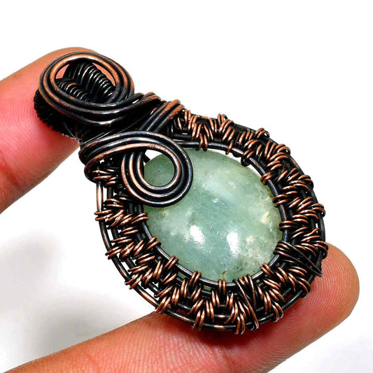 Seraphina’s Whisper – Green Aventurine Copper Pendant