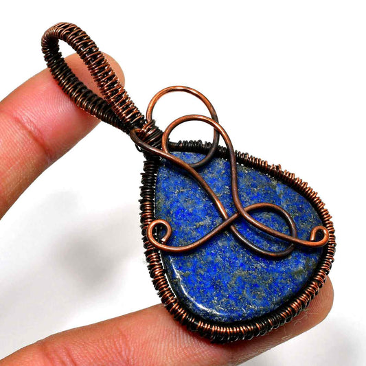 Cosmic Serenity – Lapis Lazuli Copper Pendant