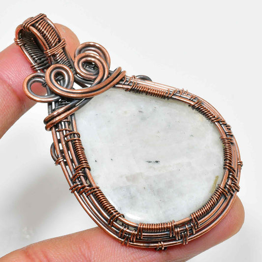 Gaia’s Balance – Copper-Wrapped Healing Stone Pendant