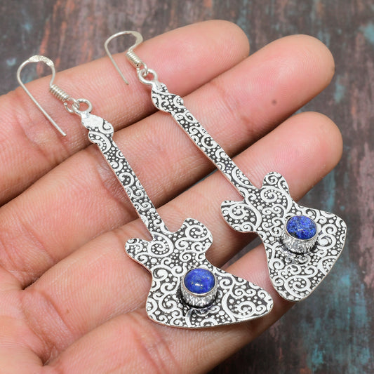 Rhythmic Blues – Lapis Lazuli Guitar Earrings
