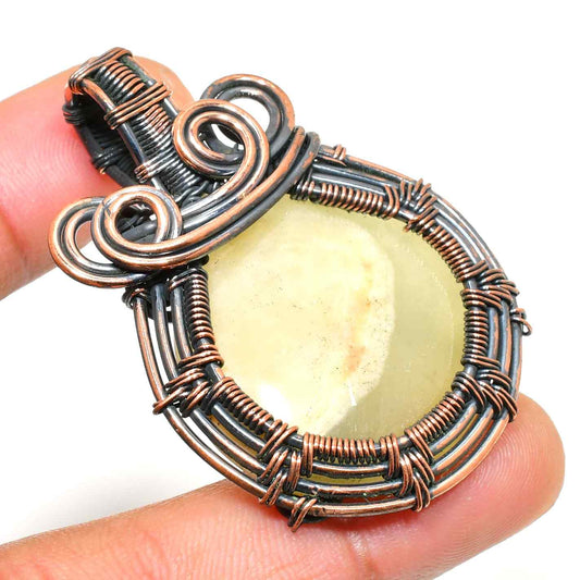 Verdant Harmony – Serpentine Copper Pendant