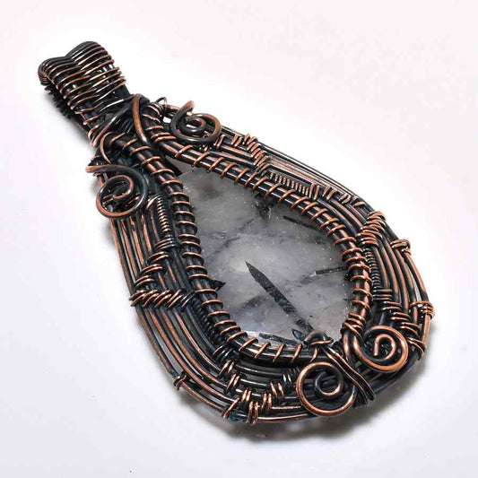 Clarity’s Embrace – Quartz & Copper Pendant