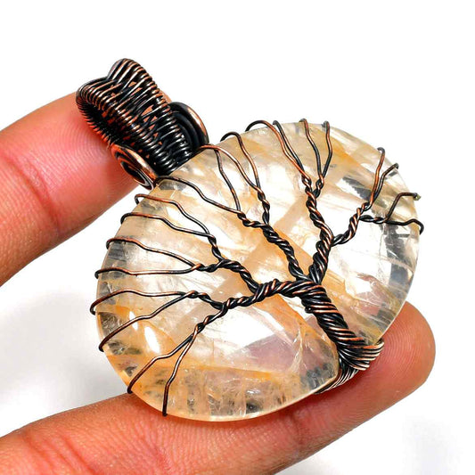 Sylvan Spirit – Copper-Wrapped Quartz Tree of Life Pendant