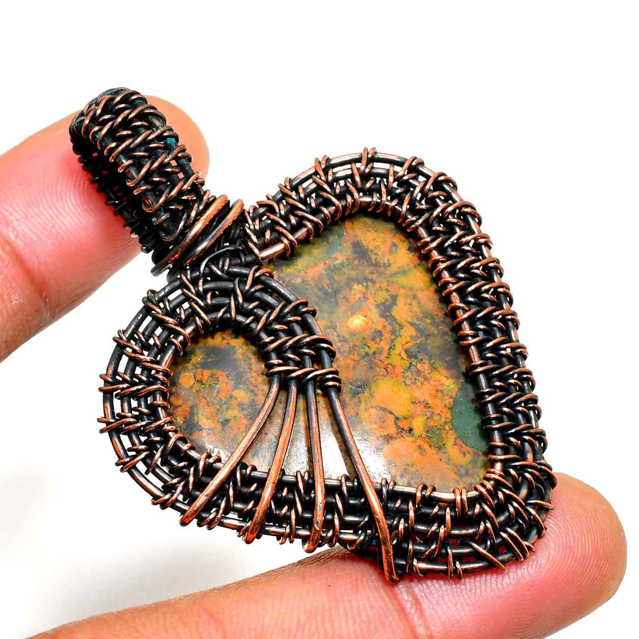 Earth’s Heart – Copper & Natural Stone Pendant