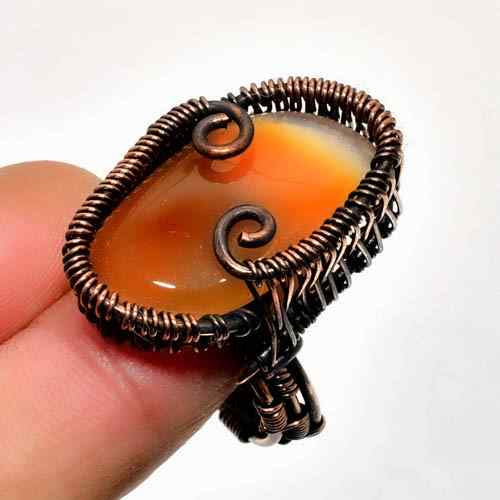 Ember’s Embrace – Carnelian Copper Ring