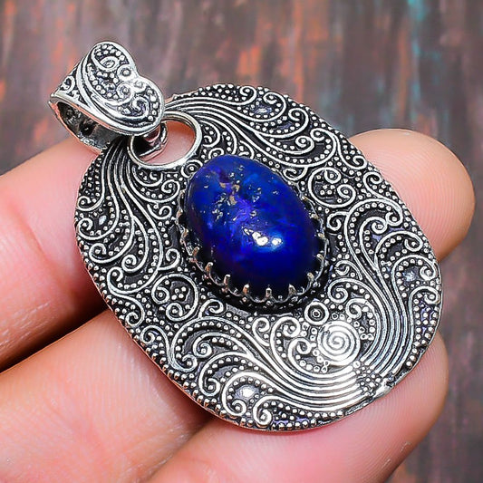 Lapis Elegance – Sterling Silver Lapis Lazuli Pendant