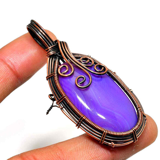 Ezra’s Veil – Oxidized Copper & Amethyst Pendant
