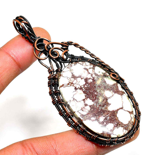 Gaia’s Embrace – Copper-Wrapped Stone Pendant