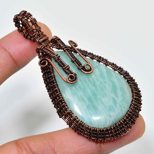 Serenity’s Embrace – Amazonite Copper Pendant