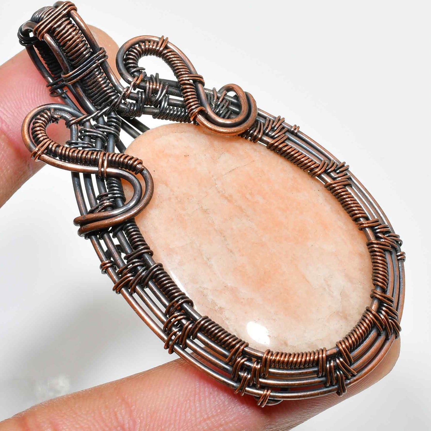 Gaia’s Embrace – Copper-Wrapped Natural Stone Pendant