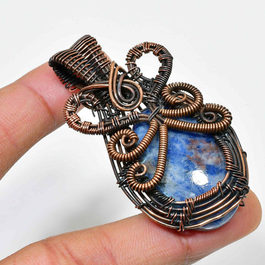 Serenity’s Whisper – Sodalite & Copper Pendant