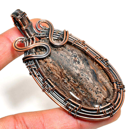 Earth’s Embrace – Oxidized Copper Gemstone Pendant