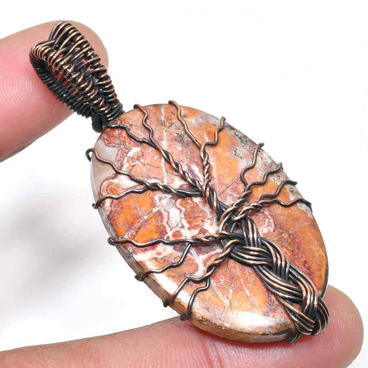 Gaia’s Embrace – Jasper Copper Tree of Life Pendant