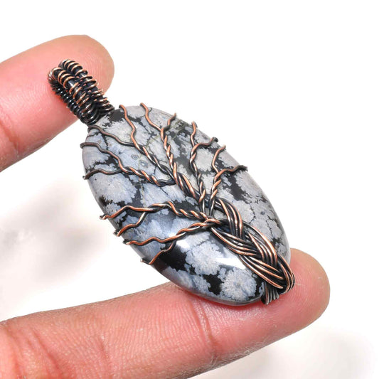 Ocean’s Embrace – Jasper & Copper Wire Pendant