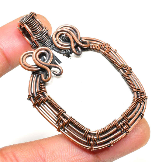 Ezra’s Veil – Oxidized Copper Wrapped Amethyst Pendant