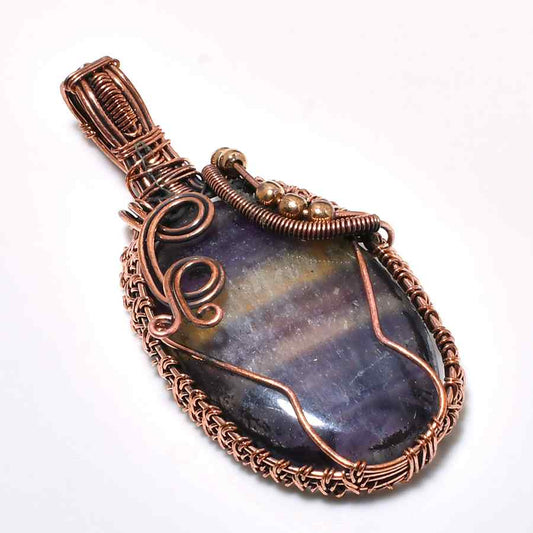 Ezra’s Veil – Amethyst & Copper Pendant